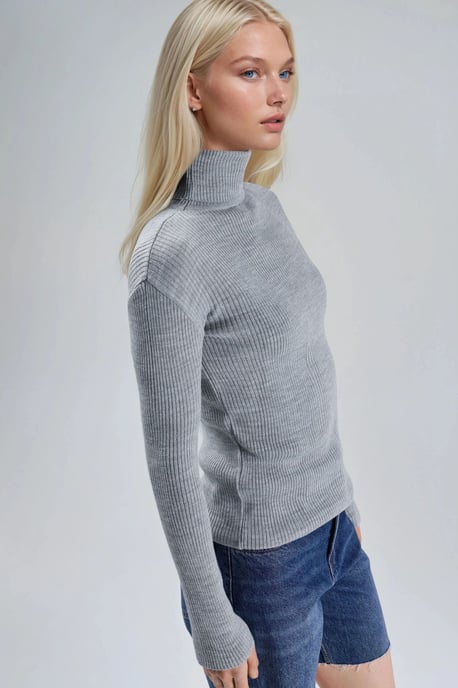 Aansluitende Textuur Turtleneck Trui - Image 2