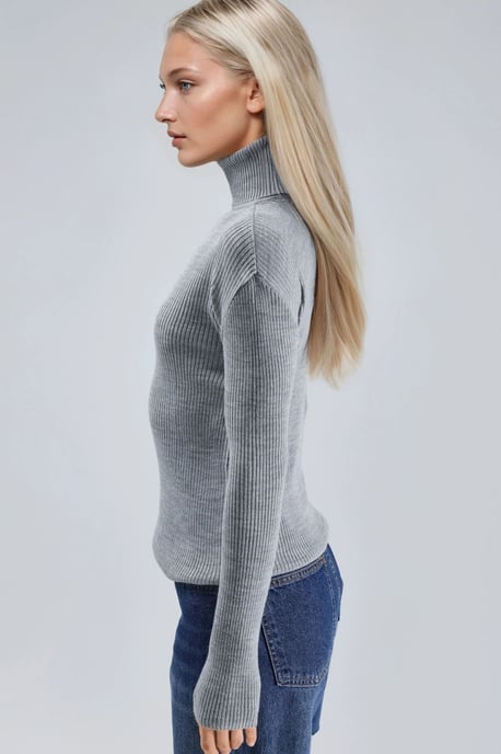 Aansluitende Textuur Turtleneck Trui - Image 4