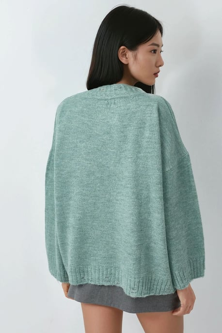 Oversized Gewoven Trui met Ronde Hals - Image 2