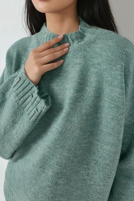 Oversized Gewoven Trui met Ronde Hals - Image 4