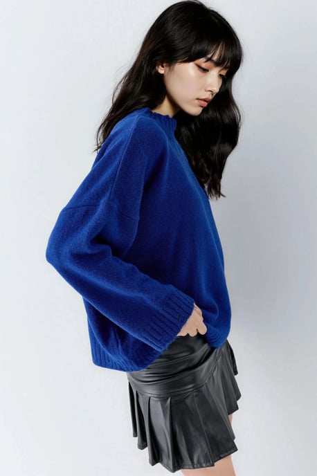 Oversized Geverfde Breisweater met Ronde Hals - Image 2