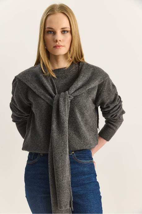 Regular Fit Crew Neck Geribbelde Trui - Image 2