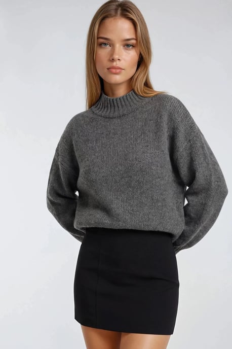 Relaxed Fit Crew Neck Dikke Gebreide Trui - Image 1