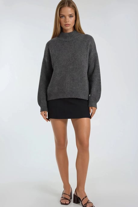 Relaxed Fit Crew Neck Dikke Gebreide Trui - Image 3