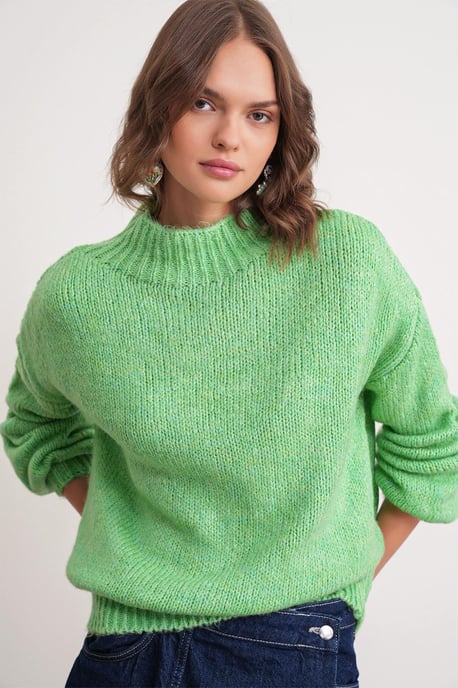 Relaxed Fit Crew Neck Dikke Gebreide Trui - Image 1