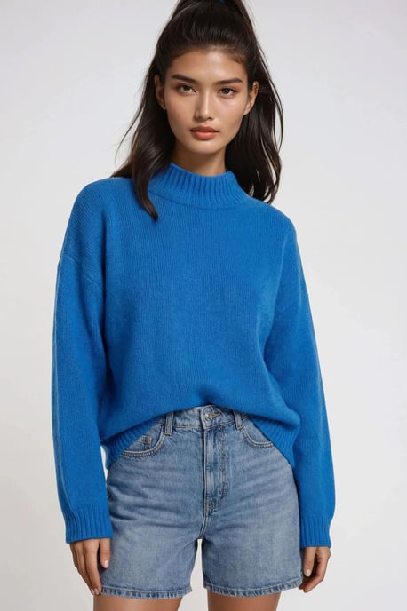 Relaxed Fit Crew Neck Dikke Gebreide Trui - Image 1