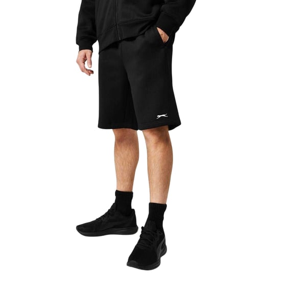 Slazenger Heren Fleece Shorts (Zwart) - Image 3