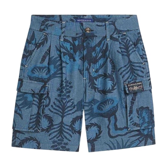 Scotch And Soda Cargo Shorts Jongens met Patroon (Indigoblauw) - Image 1