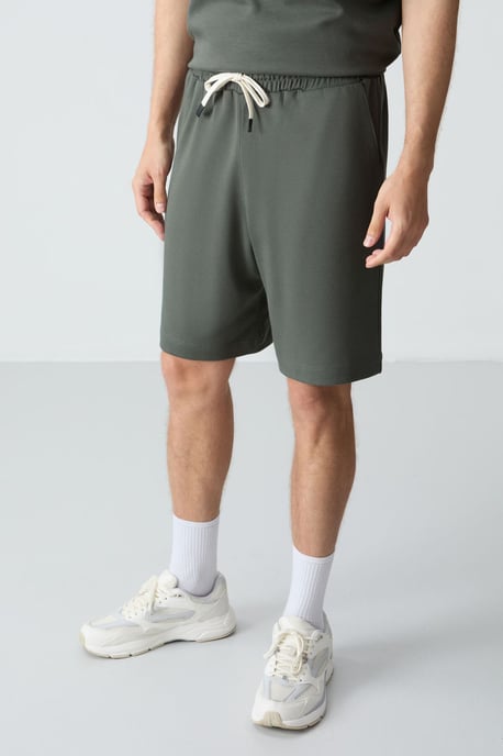 Heren Oversized Katoenmengsel T-Shirt en Shorts Set - Image 2