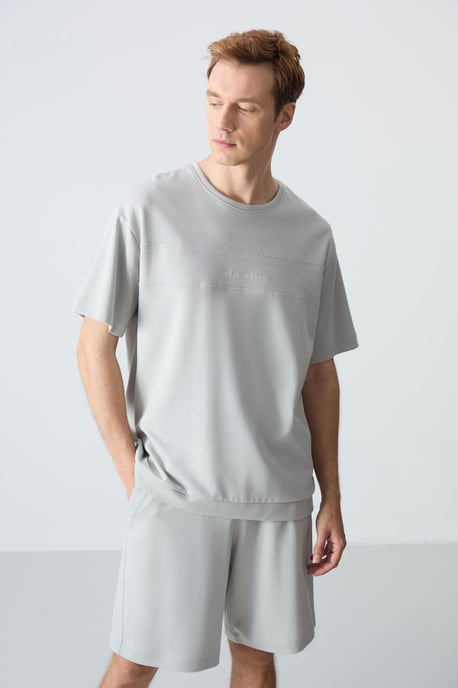 Heren Oversized Katoenmix T-shirt en Shorts Set - Image 2