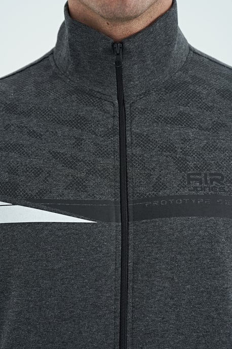 Bedrukte Sweatshirt met Ritskraag en Broekset - Image 3