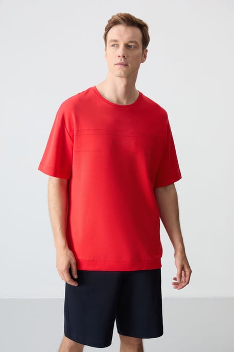 Heren Oversized Katoenmix T-Shirt en Shorts Set - Image 5