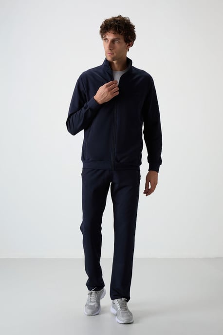 Heren Gebreide Fleece Sweatshirt en Broek Set - Image 1