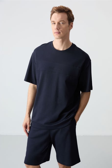 Heren Oversized Katoenmix T-Shirt en Shorts Set - Image 5