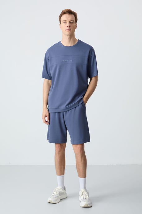 Heren Oversized Katoenmix T-Shirt en Short Set - Image 1