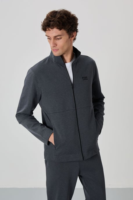 HerenSet met Sweatshirt met Ritskraag en Broek - Image 3