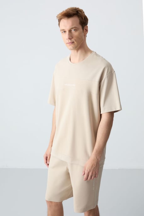 Heren Oversized Katoenmix T-Shirt en Korte Broek Set - Image 3