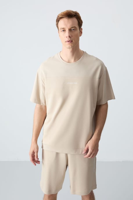 Heren Oversized Katoenmix T-Shirt en Korte Broek Set - Image 4