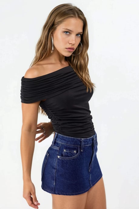 Een Schouder Drapé Blouse - Image 2