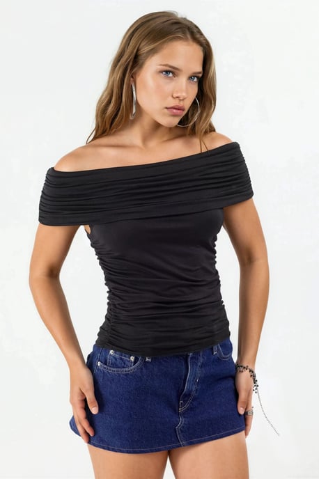 Een Schouder Drapé Blouse - Image 5