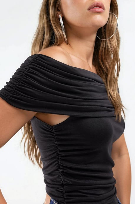 Een Schouder Drapé Blouse - Image 6
