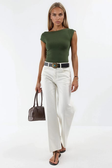Slim Fit Boothals Blouse - Image 4