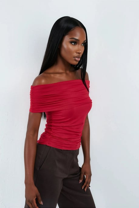 Een Schouder Drapé Blouse - Image 2