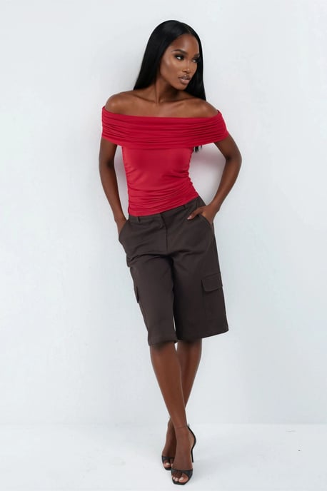 Een Schouder Drapé Blouse - Image 4