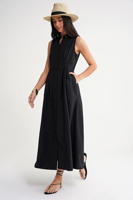 Geknoopte Tippet Kraag Maxi Jurk - Image 2