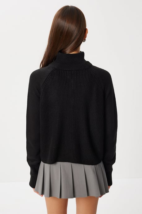 Geribbelde Ritskraag Brei Sweater - Image 5