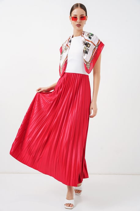 Hoge Taille Maxi Rok met Rimpeldetail - Image 5