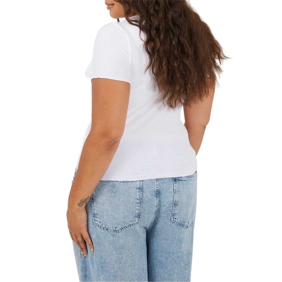 Brave Soul Dames/Dames Ronde Hals Plus Slank T-shirt (Wit) - Image 2