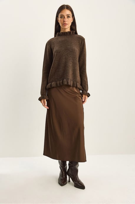Gekruiste Halve Turtleneck Gebuttonde Gebreide Trui - Image 2