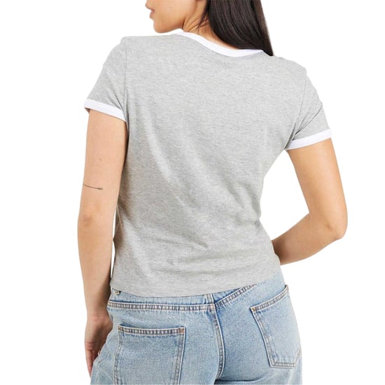 Brave Soul Unisex Contrast Detail Ringer Regular T-shirt voor volwassenen (Grijs/Wit) - Image 3