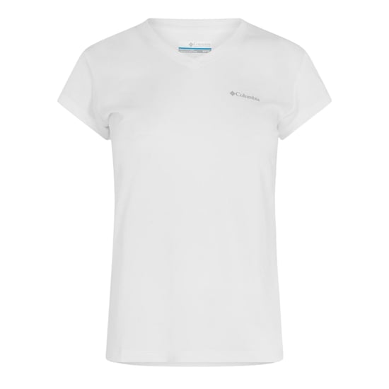 Columbia Dames-T-shirt met V-hals en logo, normale pasvorm (Wit) - Image 1
