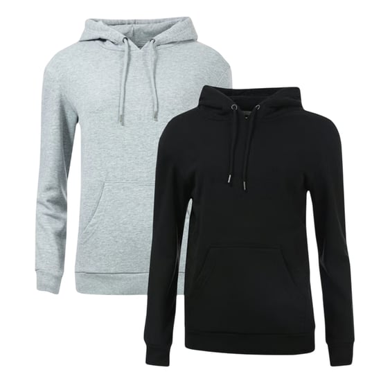 Brave Soul Dames/Dames Drop Shoulder Regular Hoodie (Set van 2) (Zwart/Grijs) - Image 1