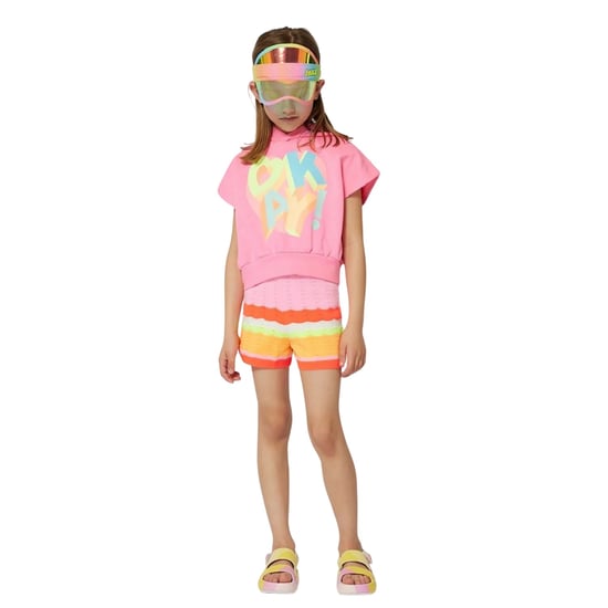 Billieblush Meisjes Gehaakte Golf Streep Shorts (Koraal) - Image 3
