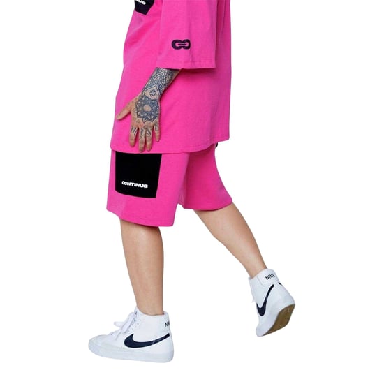 Hype Uniseks Cargo Shorts Contrast voor volwassenen (Roze) - Image 3