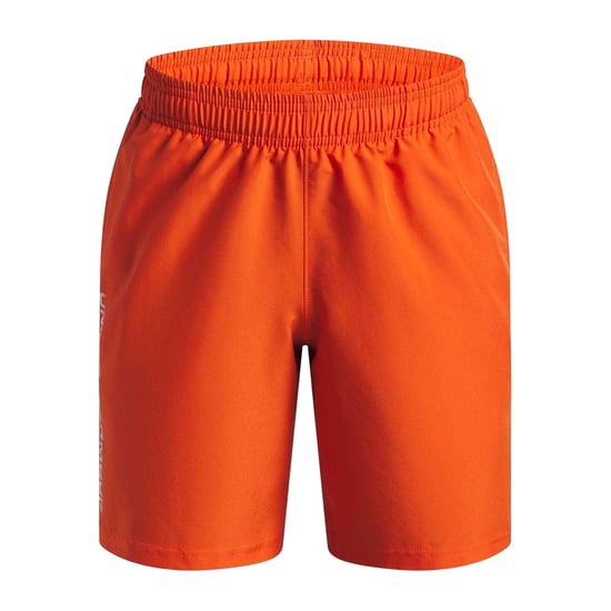Under Armour Technische geweven korte broek met logo voor jongens (Oranje) - Image 1