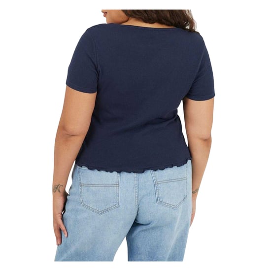 Brave Soul Dames/Dames Geribd Plus T-shirt (Marine) - Image 2
