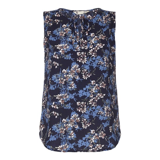 Yumi Dames/dames Bloemenprint Top (Blauw) - Image 1