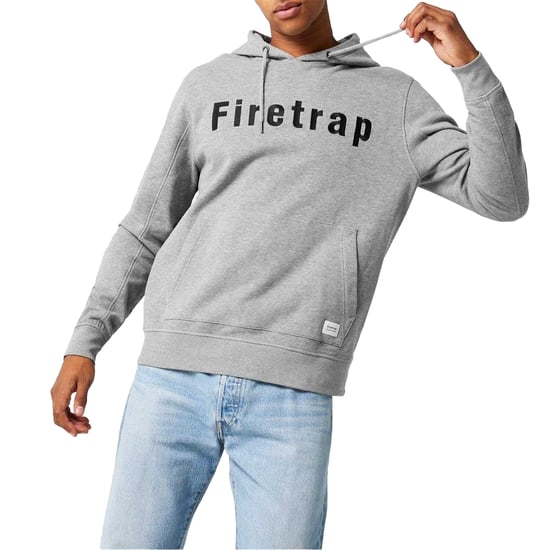 Firetrap Heren Grafische Fleece Hoodie (Grijze Mergel) - Image 1