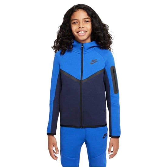Nike Technische fleece-hoodie met doorlopende rits voor kinderen (Obsidiaanblauw/Koningsblauw) - Image 1