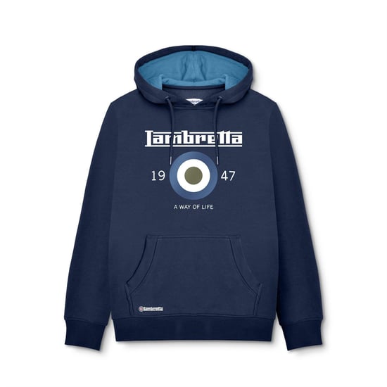 Lambretta Unisex Adult Doel Hoodie (Marine) - Image 1