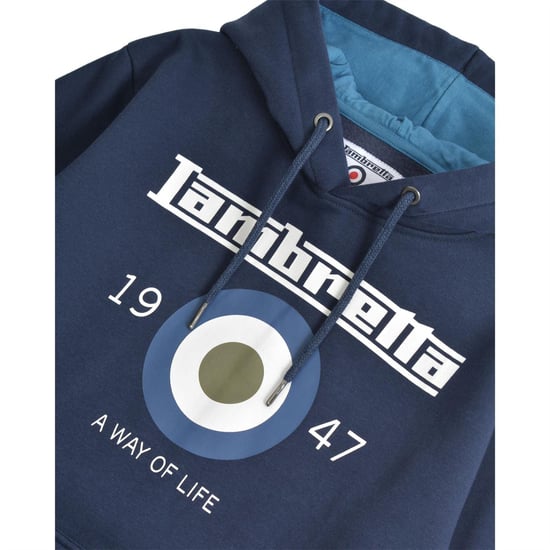 Lambretta Unisex Adult Doel Hoodie (Marine) - Image 3