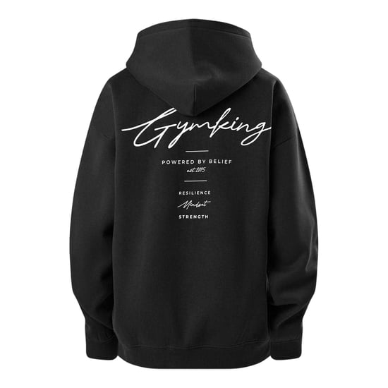 Gym King Unisex oversized hoodie met print voor volwassenen (Zwart) - Image 2