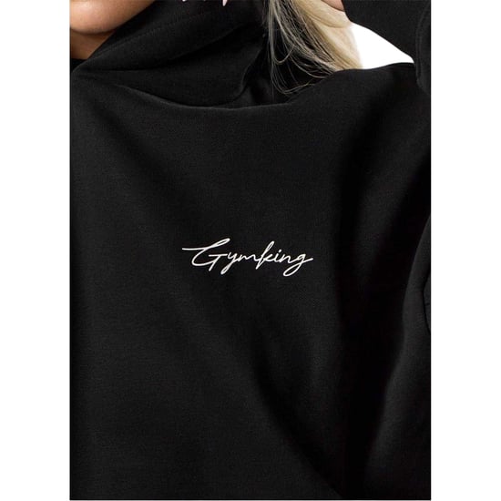 Gym King Unisex oversized hoodie met print voor volwassenen (Zwart) - Image 3