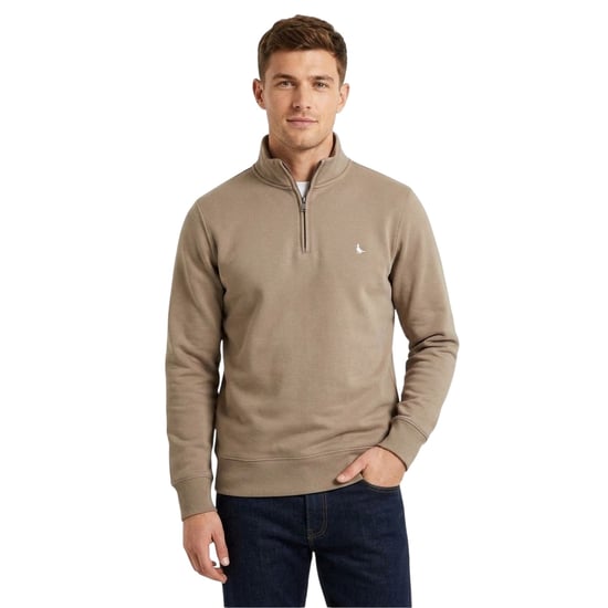 Jack Wills Heren Barchester Half Zip Sweatshirt (Fawn) - Image 3