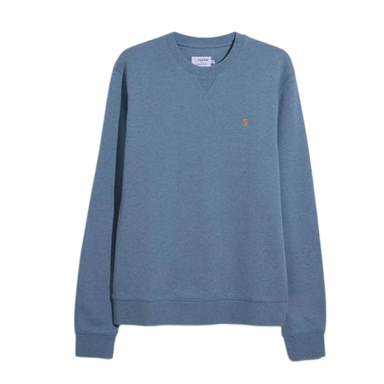 Farah Heren-sweatshirt met ronde hals van biologisch katoen (Blauwe vloed) - Image 1