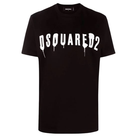 Dsquared2 Dripping Spray Logo Zwart T-shirt - Image 1